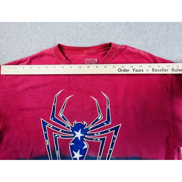 Marvel Spiderman T-Shirt Red Blue Ombre Crewneck Short Sleeve Skater Comic - Picture 6 of 13